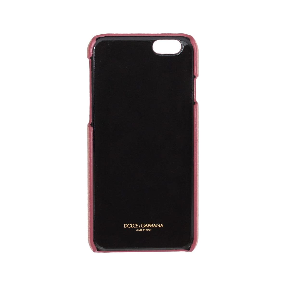 Dolce & Gabbana Chic Pink Leather Crystal iPhone Case Dolce & Gabbana