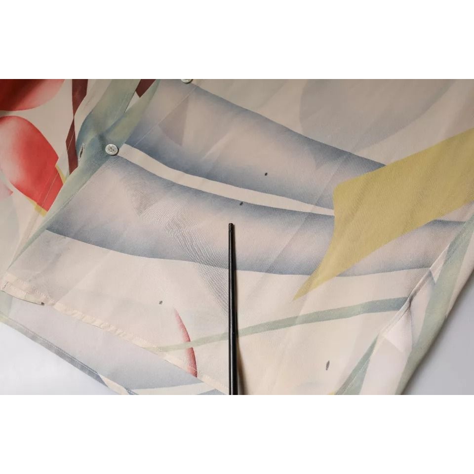 Etro Beige Printed Collared Buttoned Long Sleeves Blouse Top