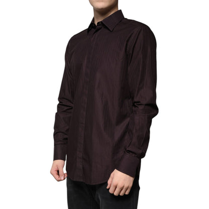 Dolce & Gabbana Purple Cotton Slim Fit MARTINI Dress Shirt
