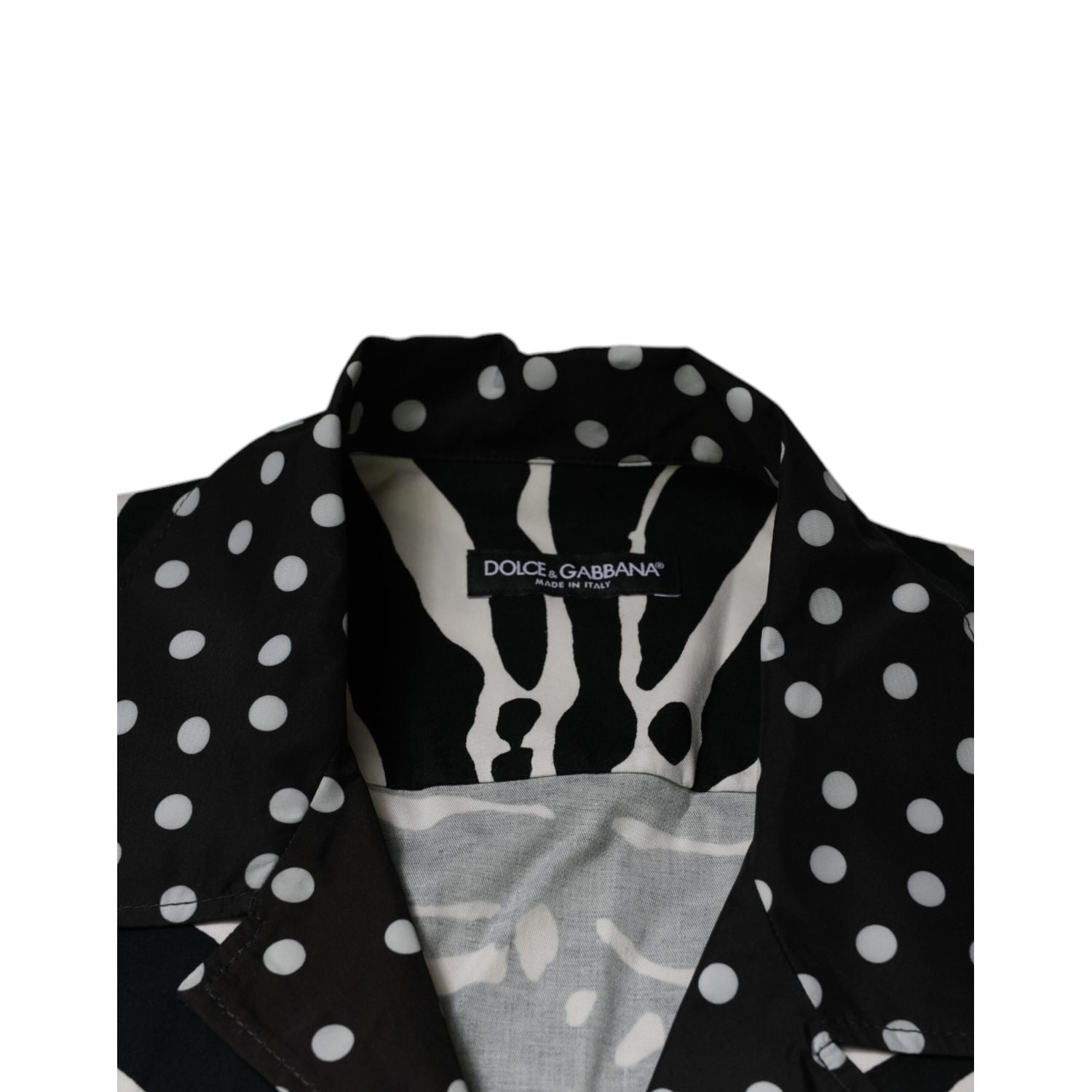 Dolce & Gabbana Black White Zebra Button Down Oversize Shirt