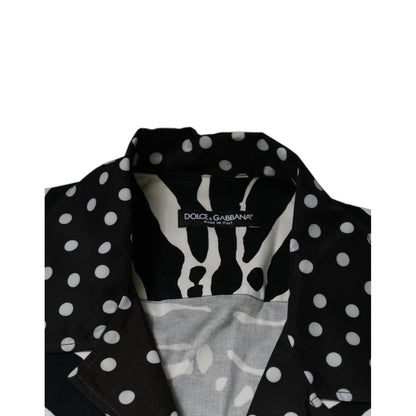 Dolce & Gabbana Black White Zebra Button Down Oversize Shirt