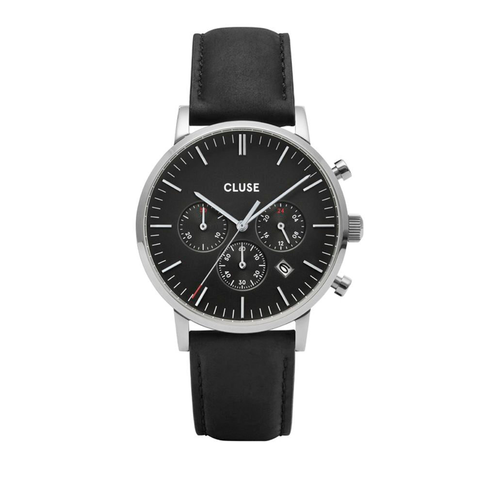 Cluse Black Leather Dress Watch 1728,67434610848,Accessories,Black,Cluse,Dress Watches - Watches - Accessories,New with tags,Watches - Accessories,Women