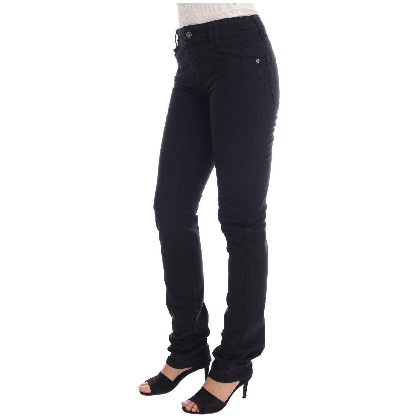 John Galliano Black Cotton Denim Stretch Regular Fit Jeans