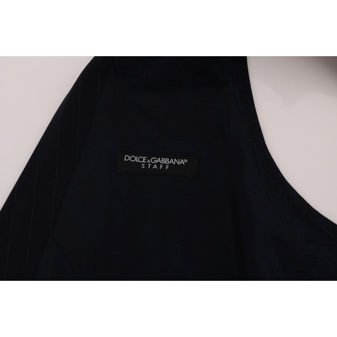 Dolce & Gabbana Blue STAFF Wool Stretch Vest
