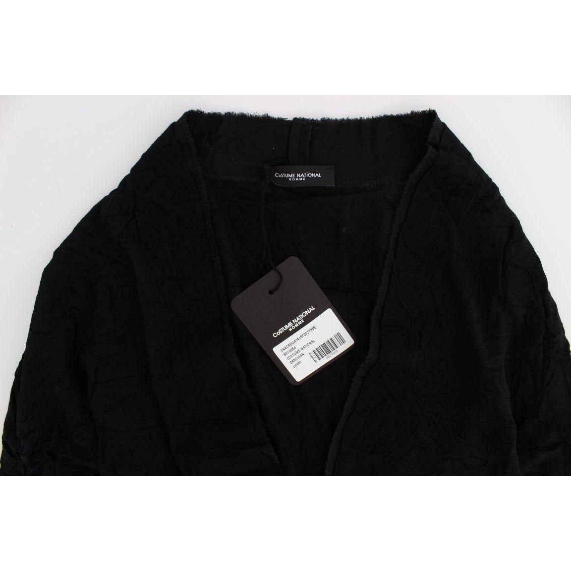 Costume National Elegant Black Merino Wool Cardigan Costume National