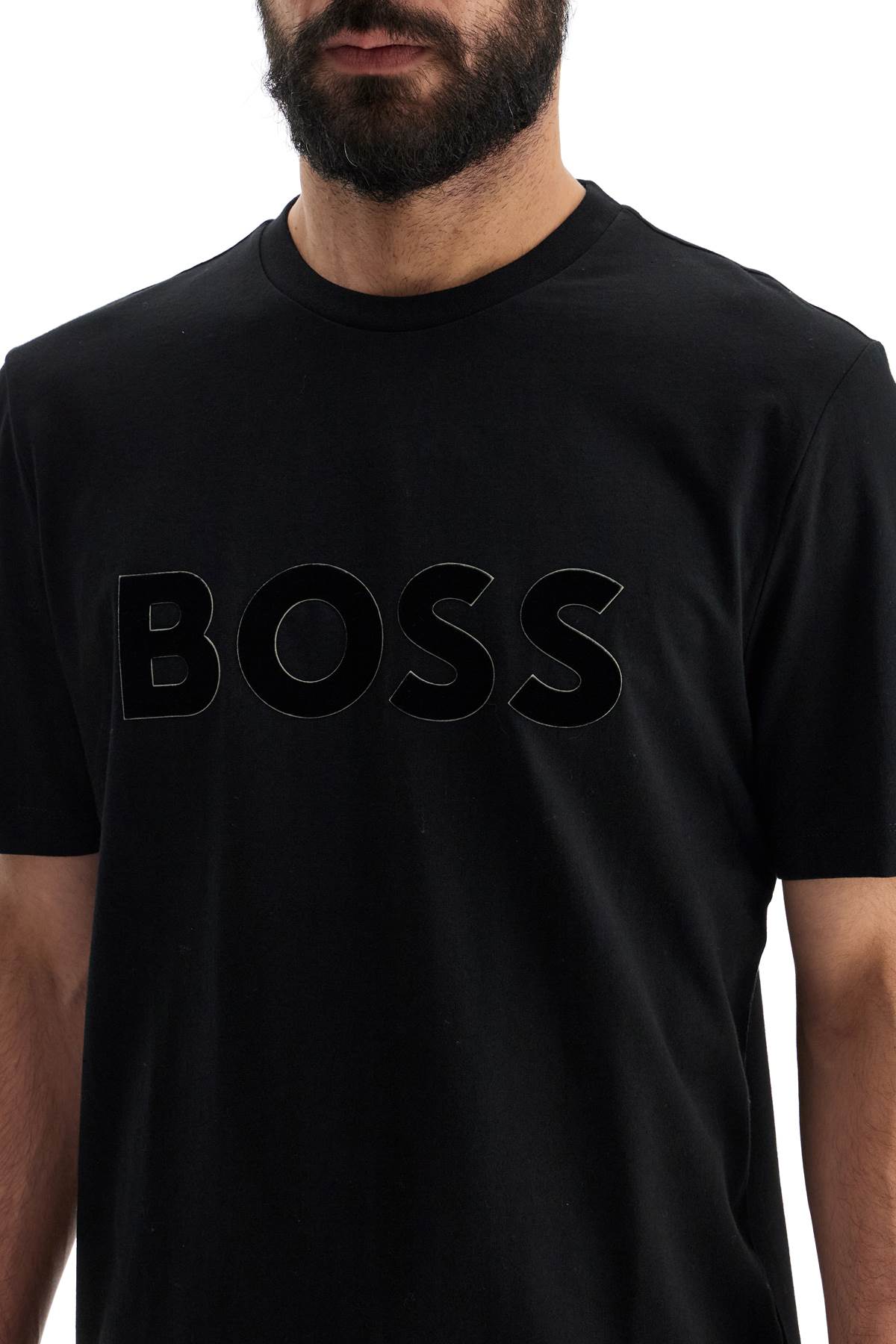 Boss flocked logo t-shirt with Topwear Boss