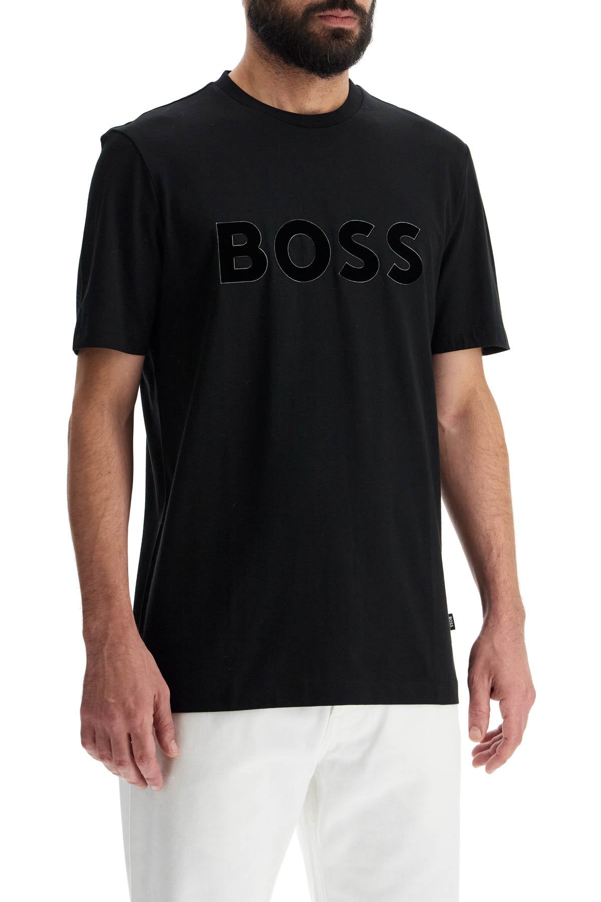 Boss flocked logo t-shirt with Topwear Boss