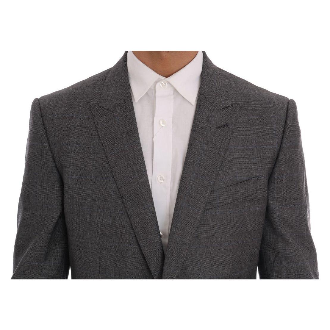 Dolce & Gabbana Sleek Gray Checkered Wool Blazer Dolce & Gabbana