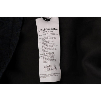 Dolce & Gabbana Black Blue Flare Mini Dress