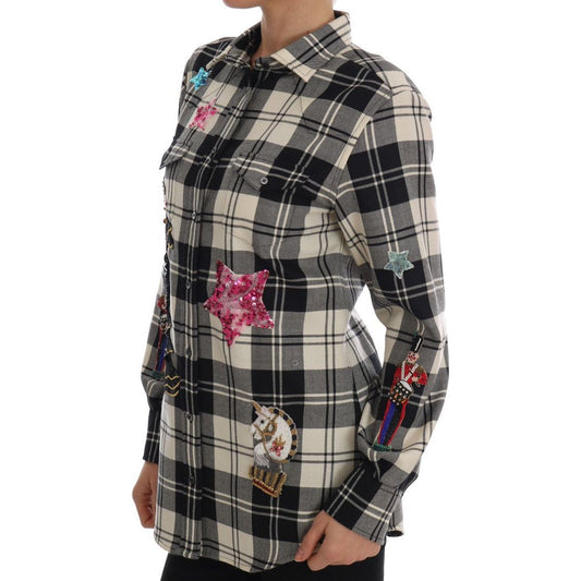 Enchanted Sequin Checkered Wool Shirt