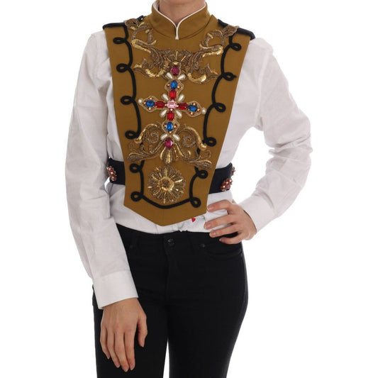 Runway Embellished Crystal Cross Vest