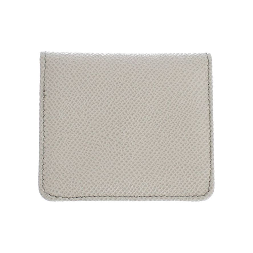 Dolce & Gabbana White Dauphine Leather Case Wallet