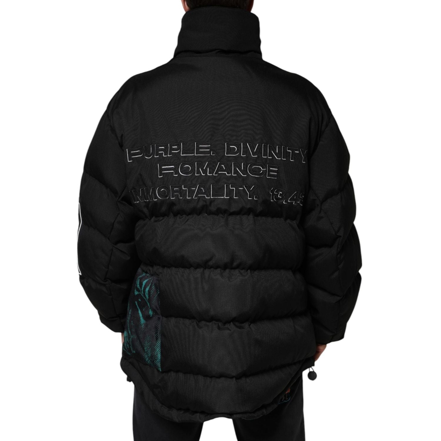 Dolce & Gabbana Black Nylon Puffer Men Full Zip Jacket