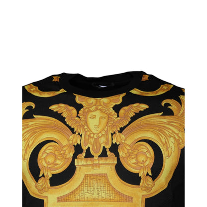 Versace Black Medusa Print Cotton Crew Neck T-shirt Versace