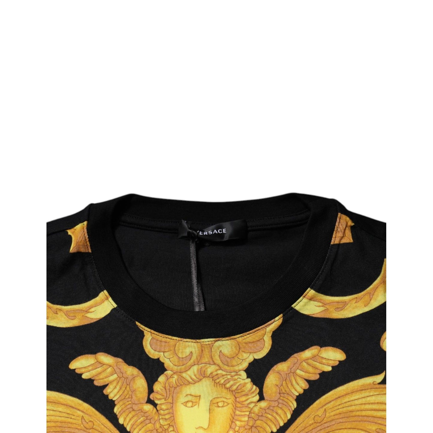 Versace Black Medusa Print Cotton Crew Neck T-shirt Versace