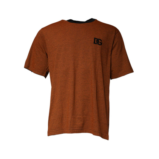 Dolce & Gabbana Brown DG Logo Cotton Crew Neck T-shirt