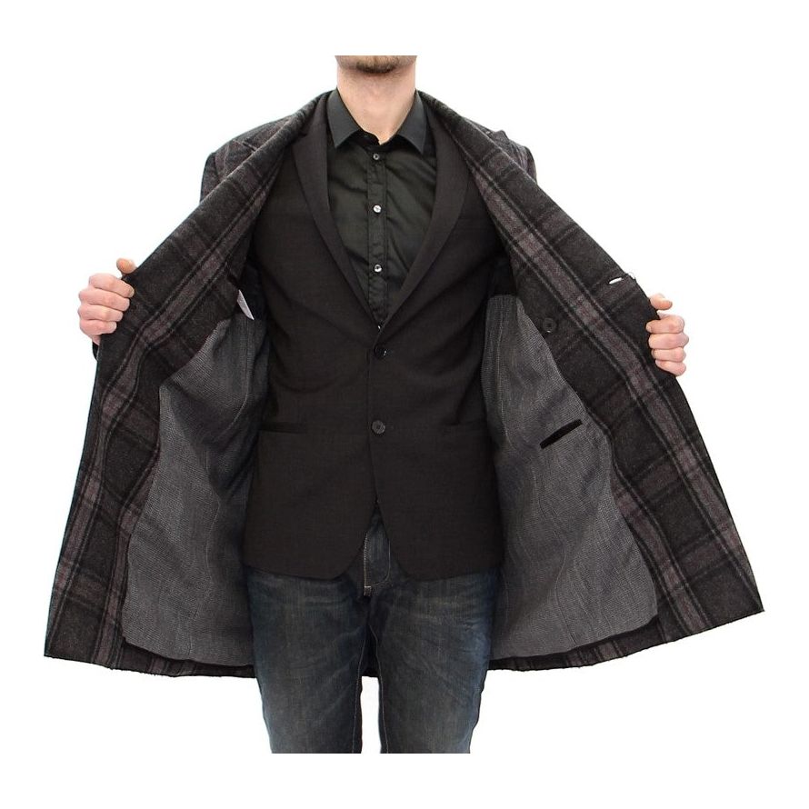 Dolce & Gabbana Sicilia Checkered Wool Blend Coat Coats & Jackets Dolce & Gabbana