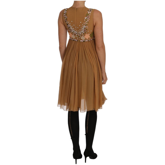 Exquisite Gold Silk A-line Dress