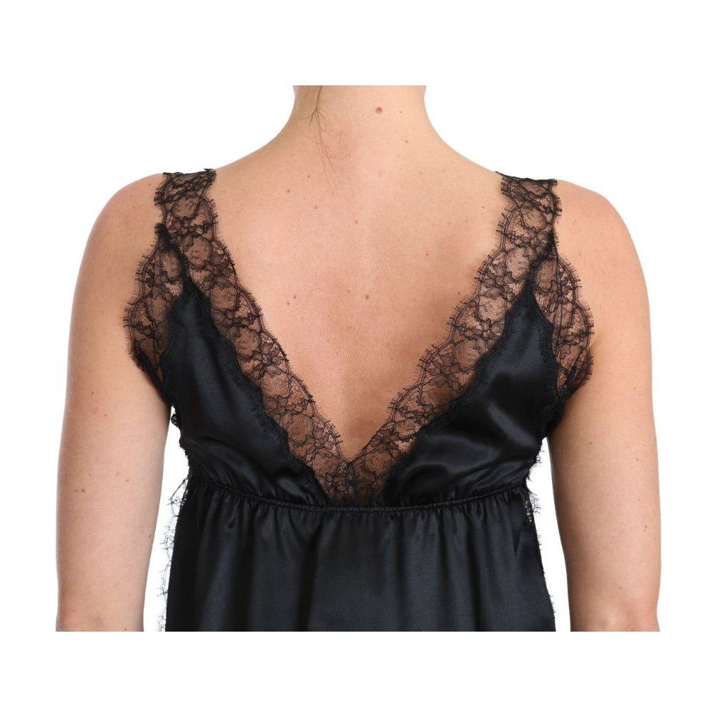 Dolce & Gabbana Sultry Silk Blend Lingerie Top in Black Dolce & Gabbana