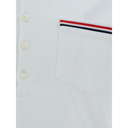 Thom Browne White Cotton Polo Shirt
