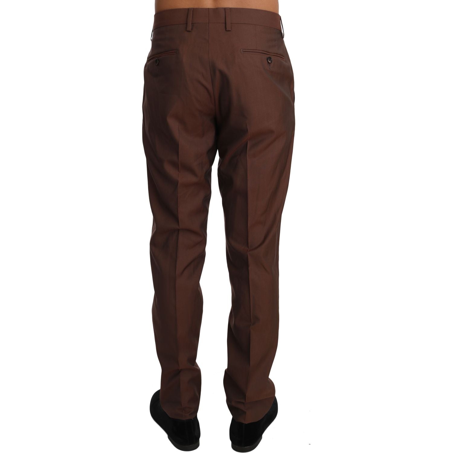 Dolce & Gabbana Brown Wool Silk Formal Trousers Pants
