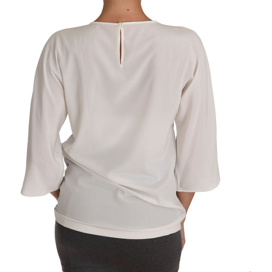 Elegant Silk Blend Crewneck Blouse