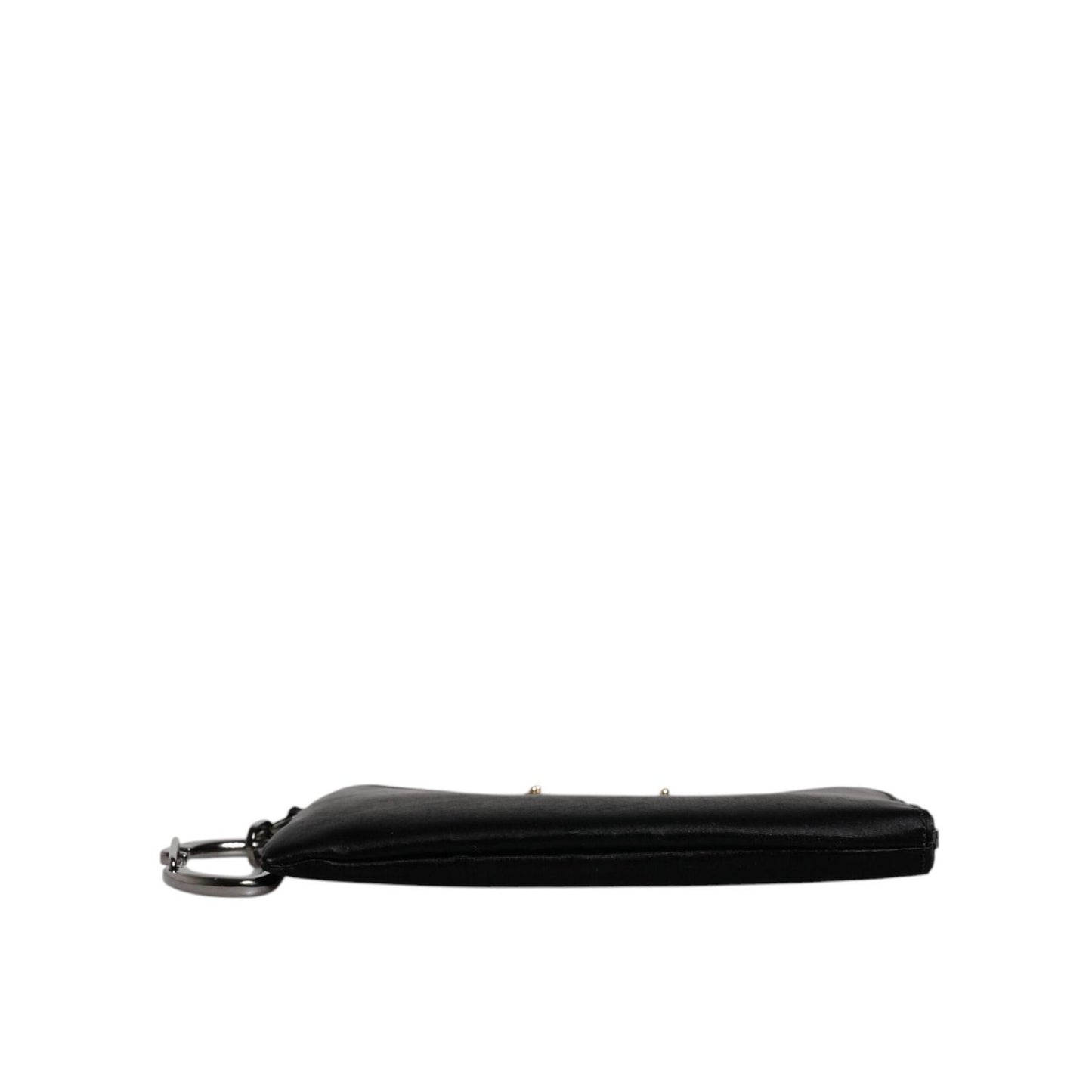 Dolce & Gabbana Black Nylon Logo Plaque Keyring Pouch Clutch Bag