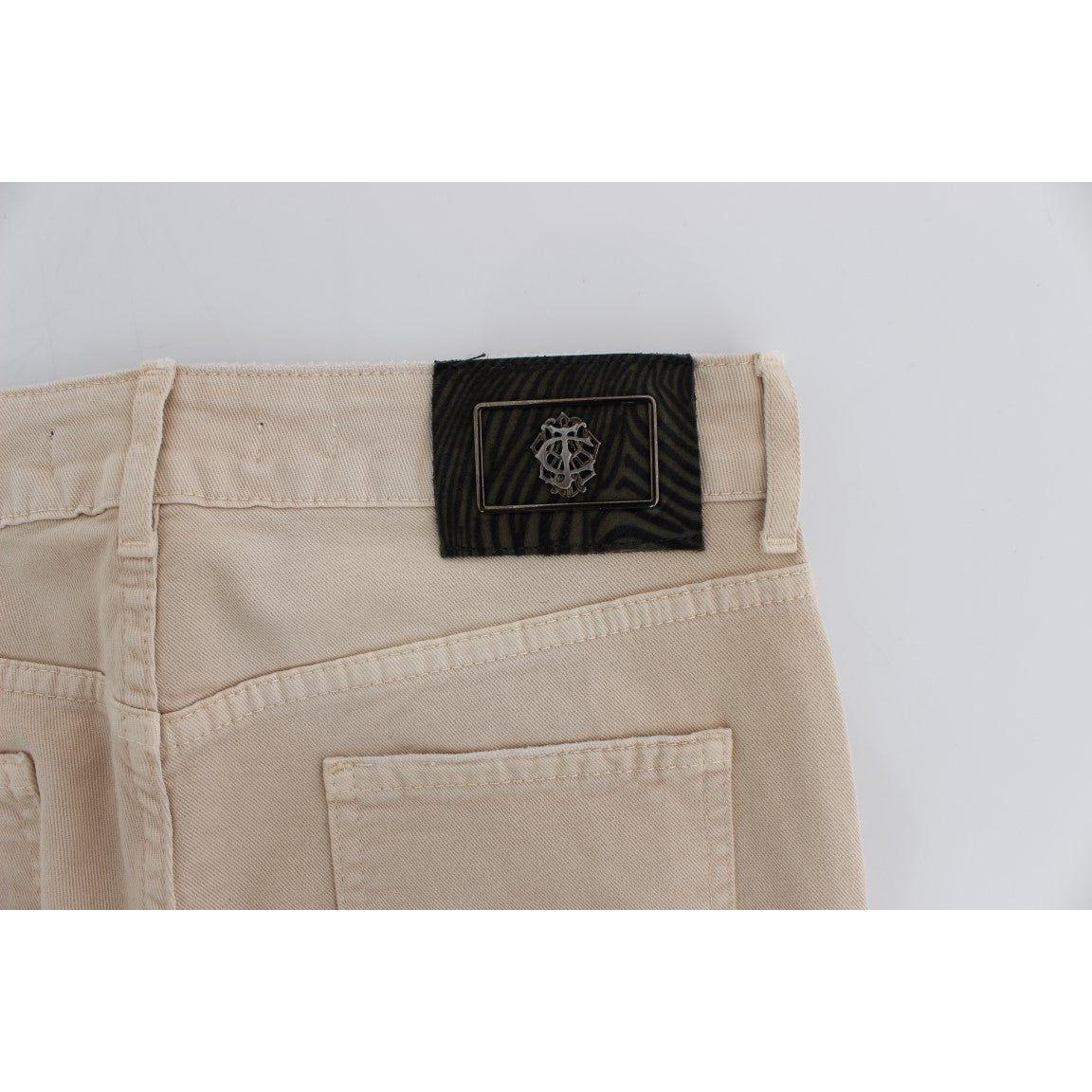 Cavalli Beige Wash Slim Fit Cotton Stretch Jeans