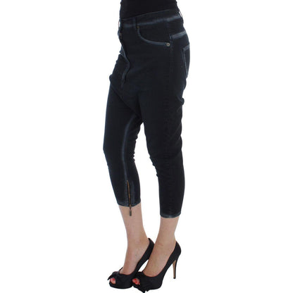 Cavalli Blue Cotton Stretch Baggy Relax Jeans