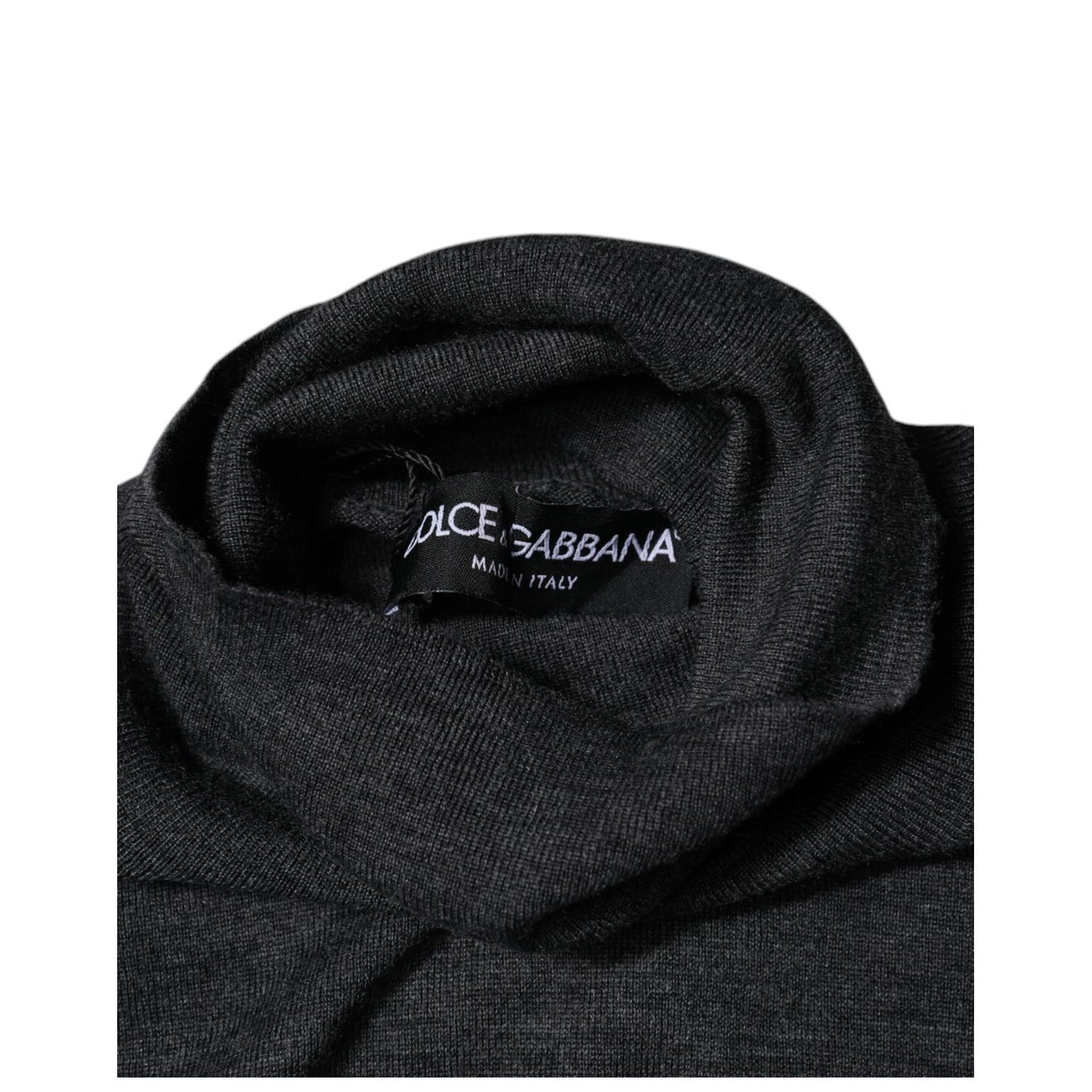 Dolce & Gabbana Gray Wool Knit Turtleneck Pullover Sweater