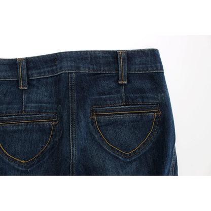 Cavalli Blue Cotton Stretch Low Waist Jeans