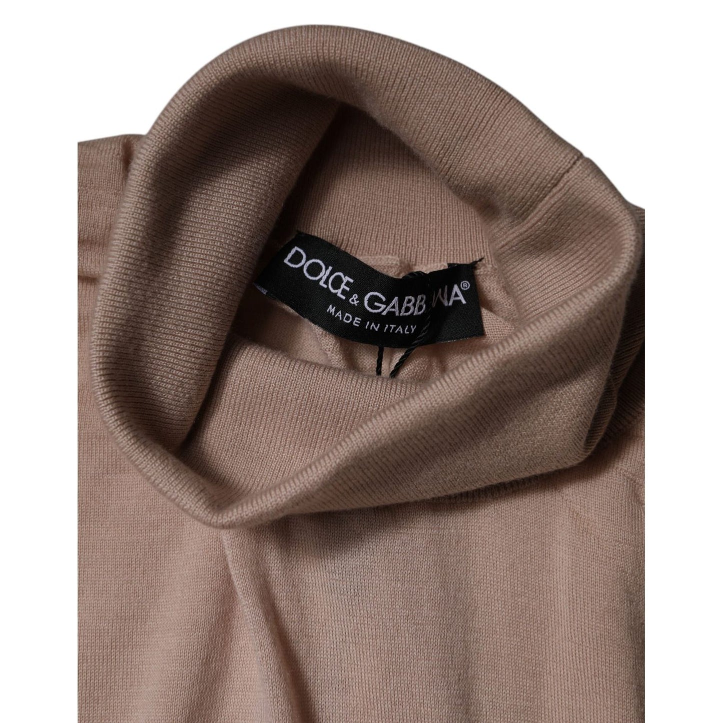 Dolce & Gabbana Beige Cashmere Turtleneck Pullover Sweater