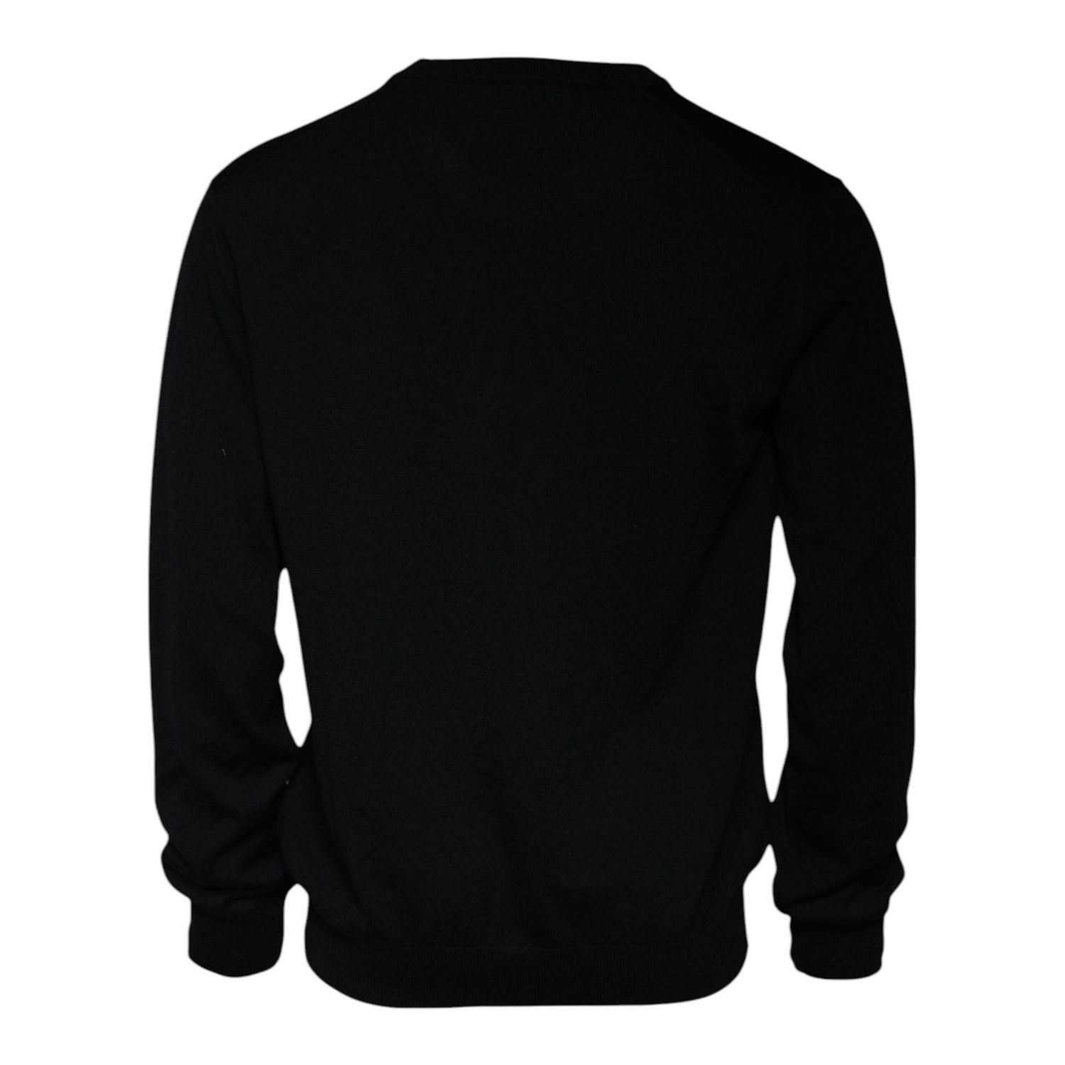 Dolce & Gabbana Black Logo Wool Crew Neck Pullover Sweater