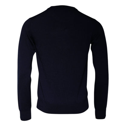 Dolce & Gabbana Blue DG Logo Wool Crew Neck Pullover Sweater