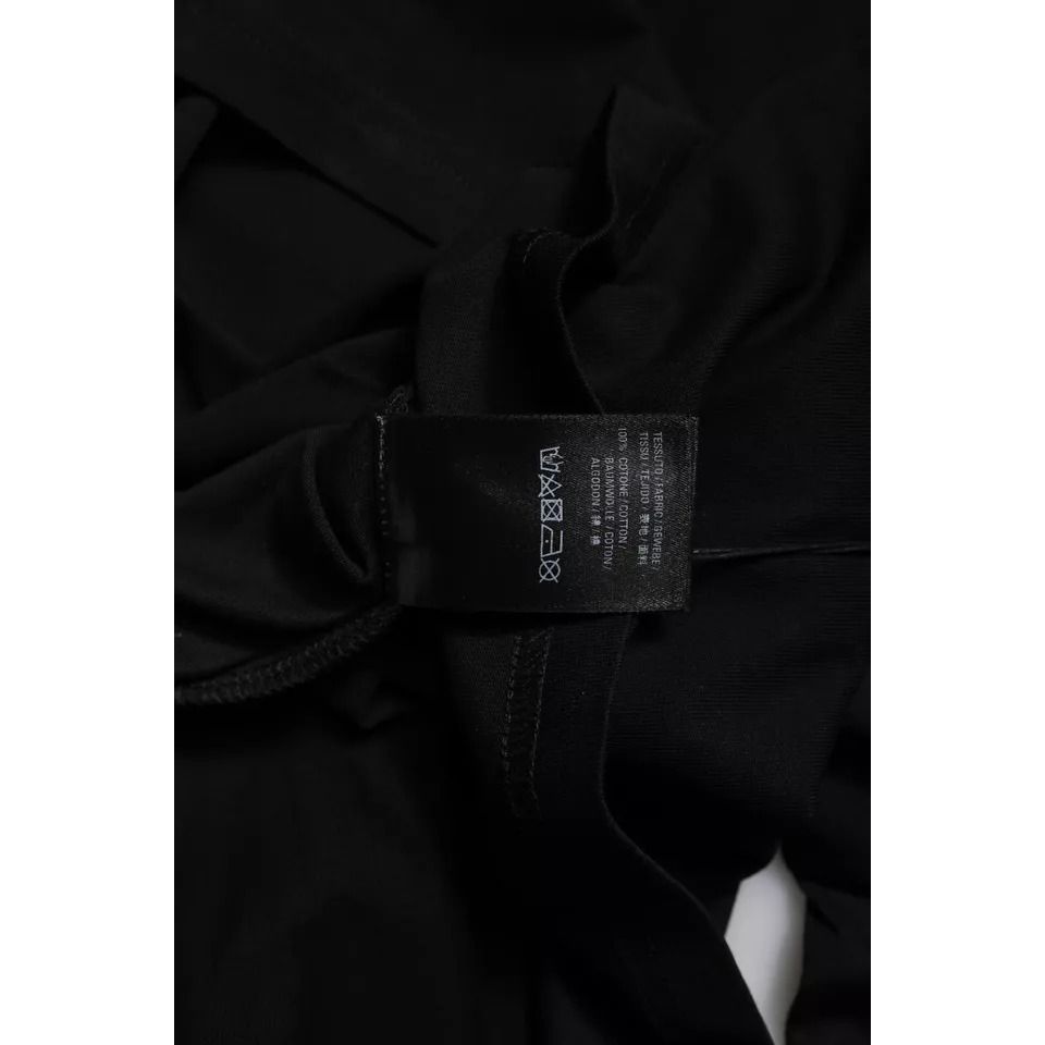 Balenciaga Black Cotton Logo Print Crew Neck Short Sleeves T-shirt Balenciaga