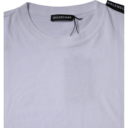 Balenciaga White Logo Cotton Jersey Crew Neck Short Sleeves T-shirt Balenciaga