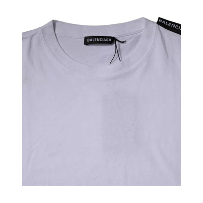 Balenciaga White Logo Cotton Jersey Crew Neck Short Sleeves T-shirt Balenciaga