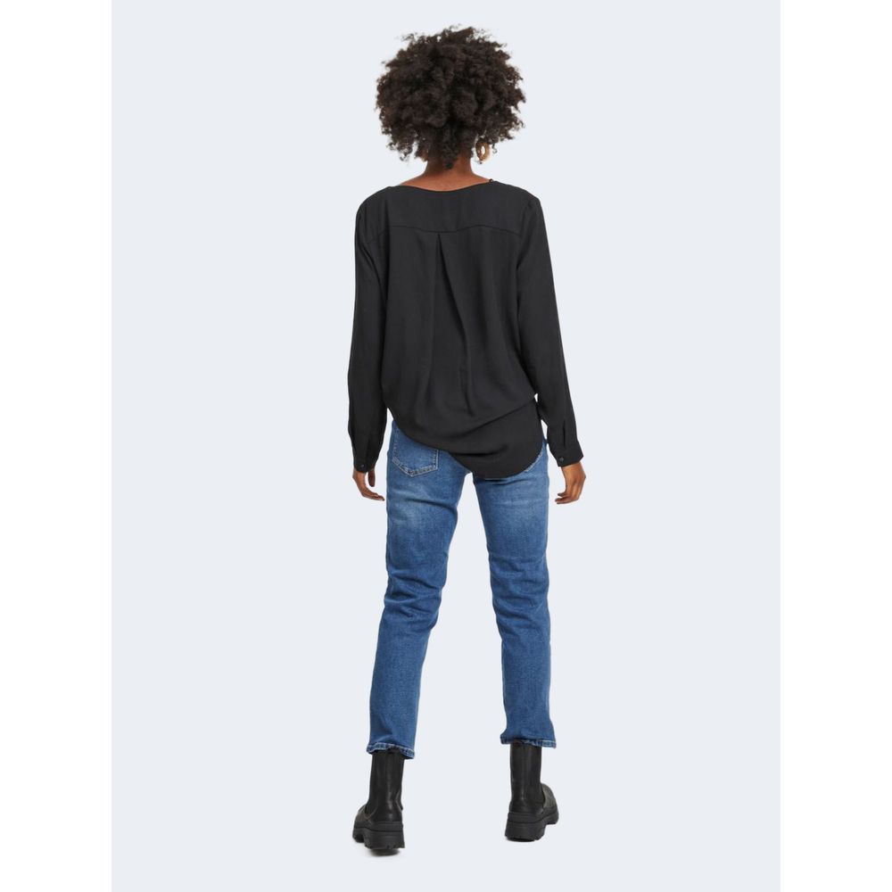 Vila Clothes Black Polyester Blouse