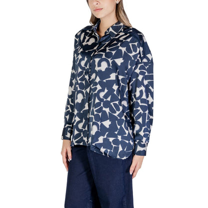 ICHI Blue Polyester Blouse ICHI