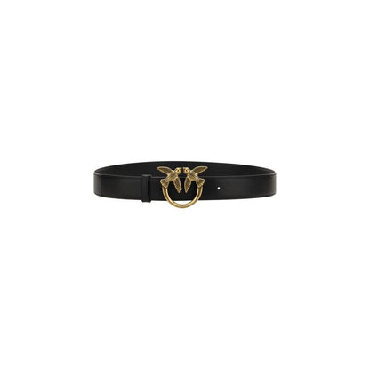 PINKO Black Calf Leather Bos Taurus Regular Belt