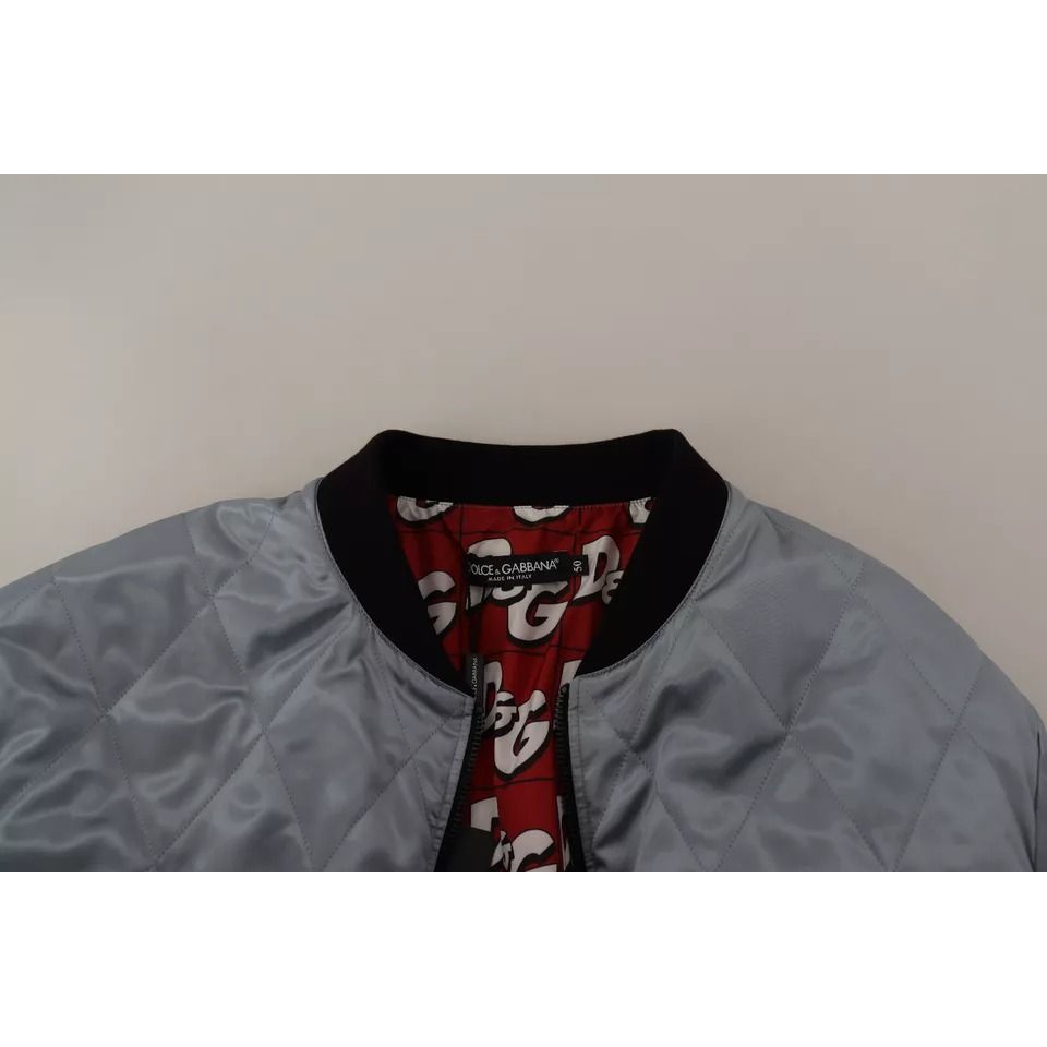 Dolce & Gabbana Light Blue Bomber Coat Men Jacket