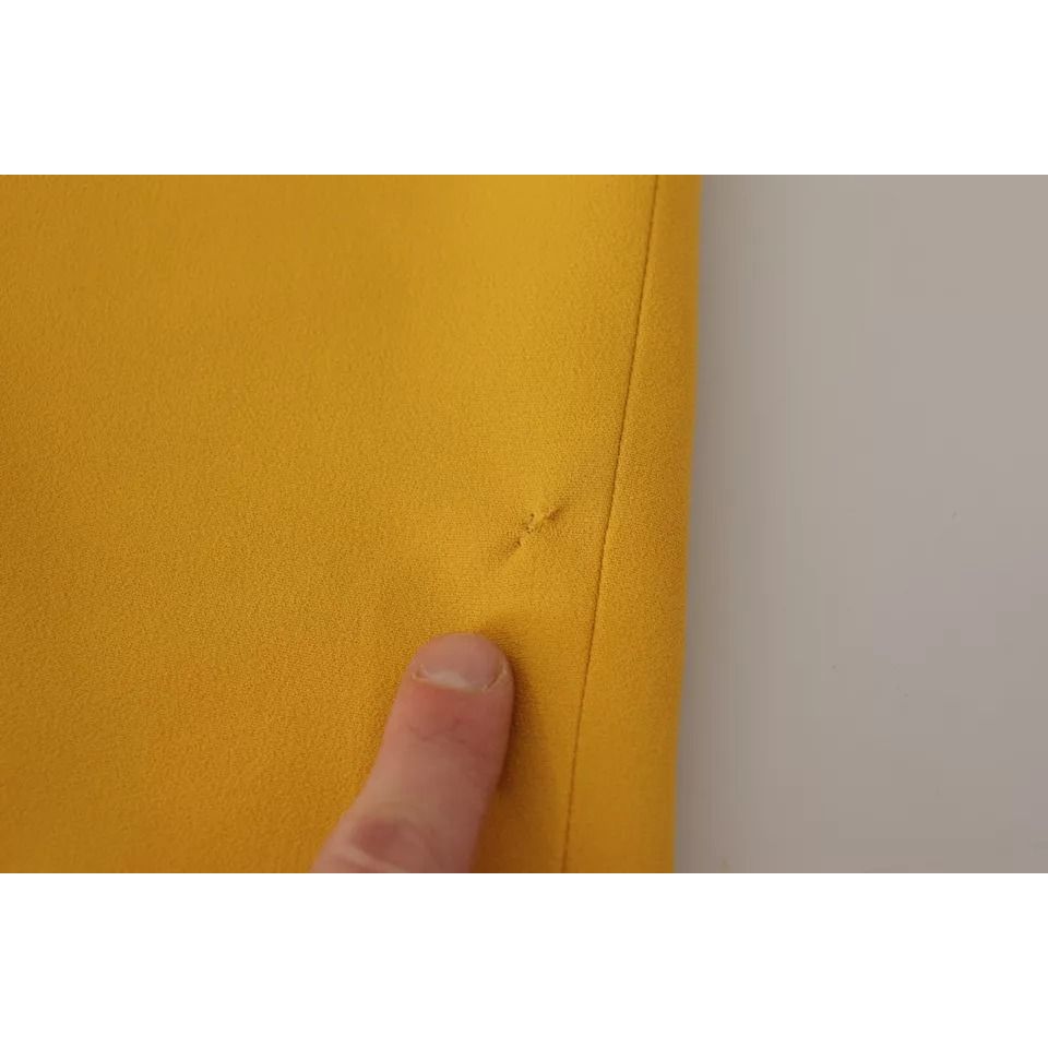 Dolce & Gabbana Yellow Viscose Sleeveless Sheath Midi Dress