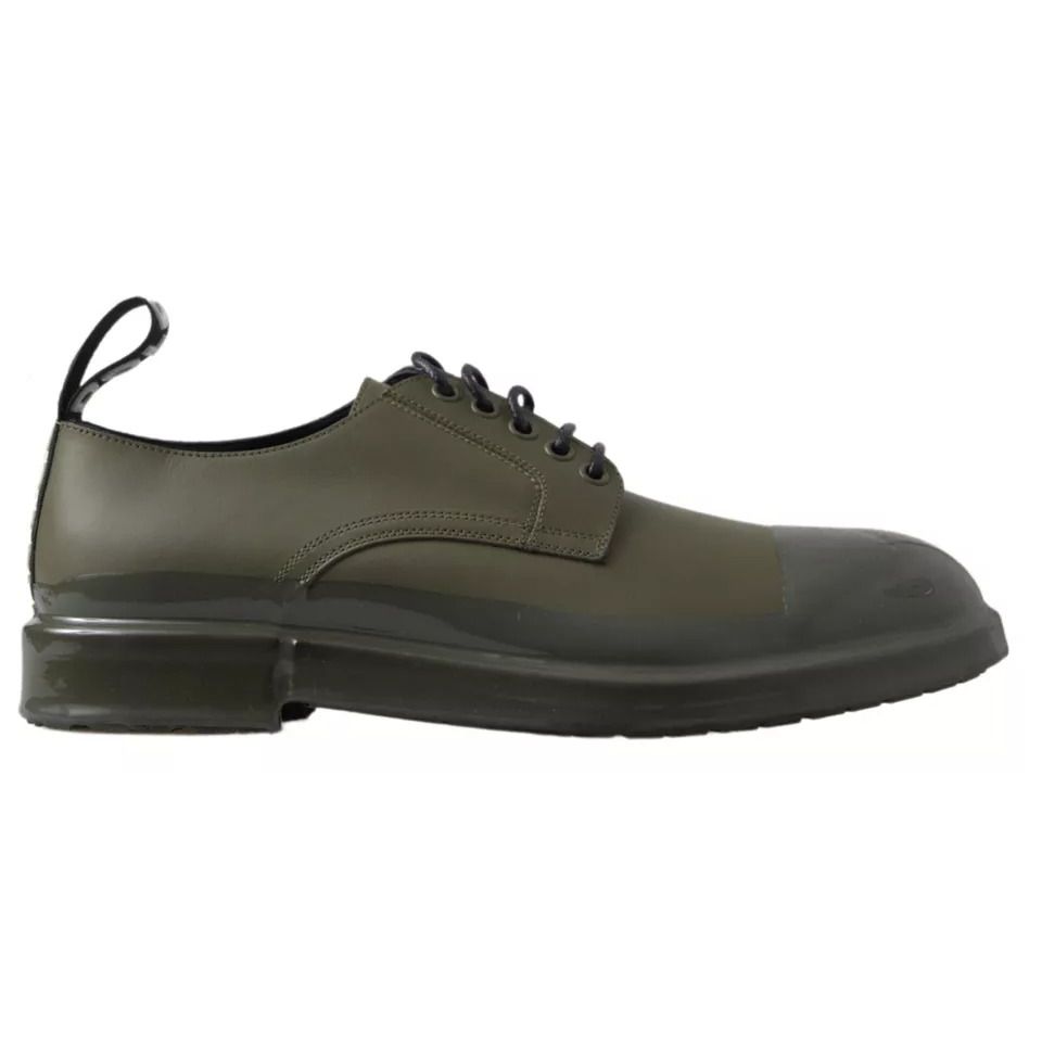 Dolce & Gabbana Green Leather Rubber Sole Dress Shoes