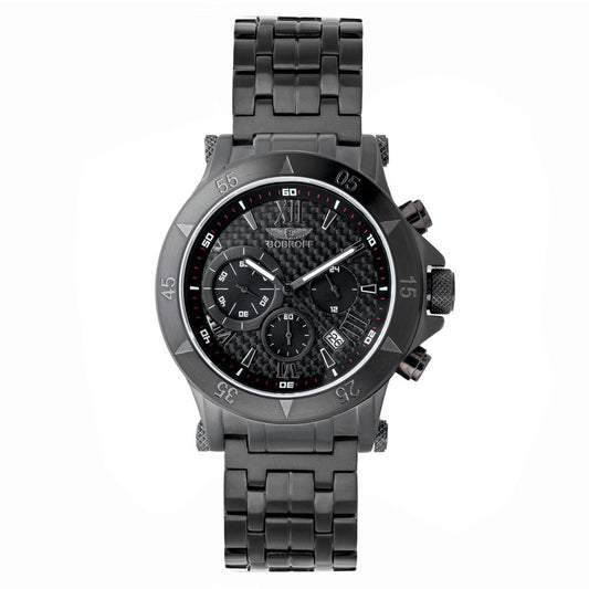 Bobroff Black Stainless Steel Dress Watch
