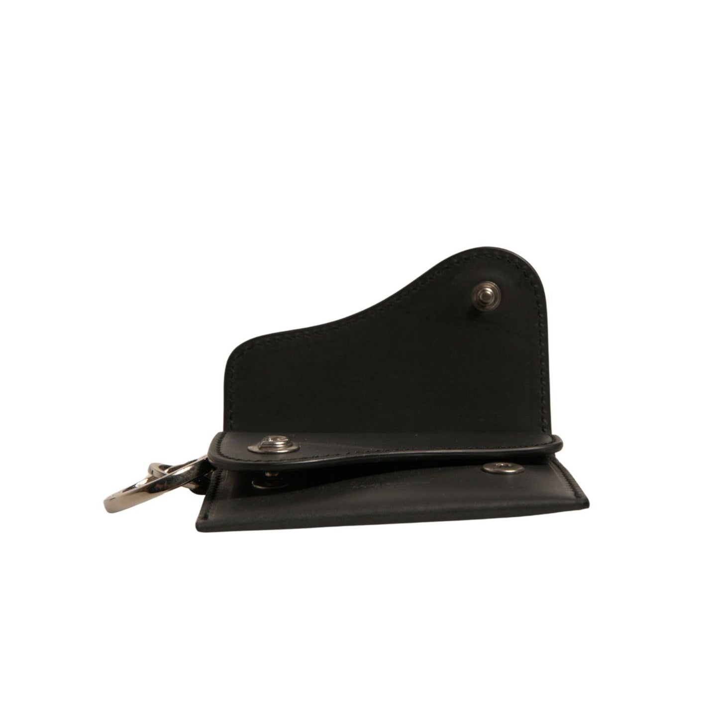 Dolce & Gabbana Black Leather Card Case Keychain Key Holder