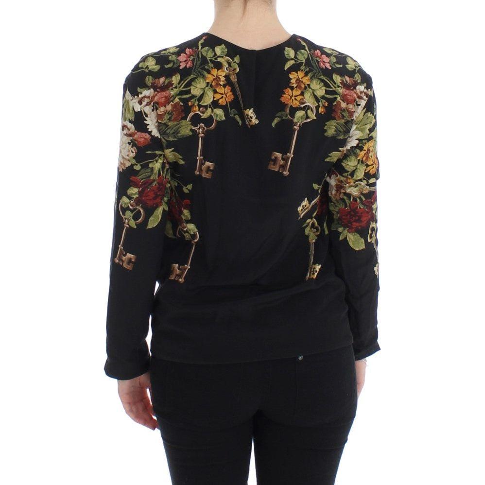 Dolce & Gabbana Elegant Medieval Print Silk Blouse Dolce & Gabbana