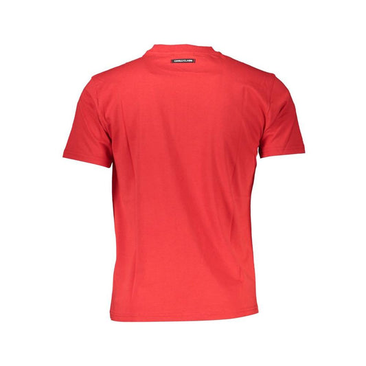 Cavalli Class Red Cotton Men T-Shirt Cavalli Class