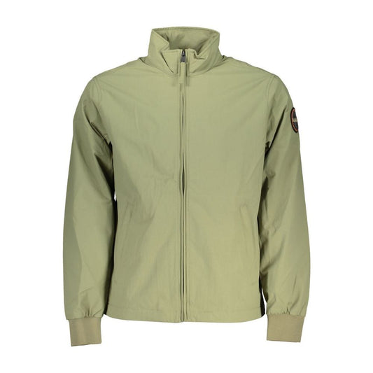 Napapijri Chic Waterproof Green Jacket with Contrast Accents