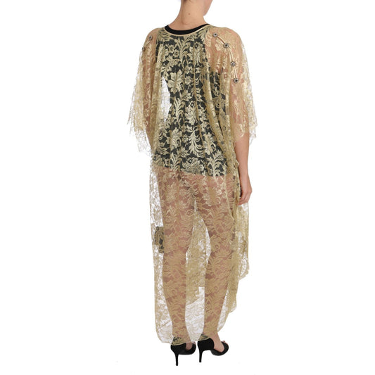 Golden Floral Lace Kaftan Sundress