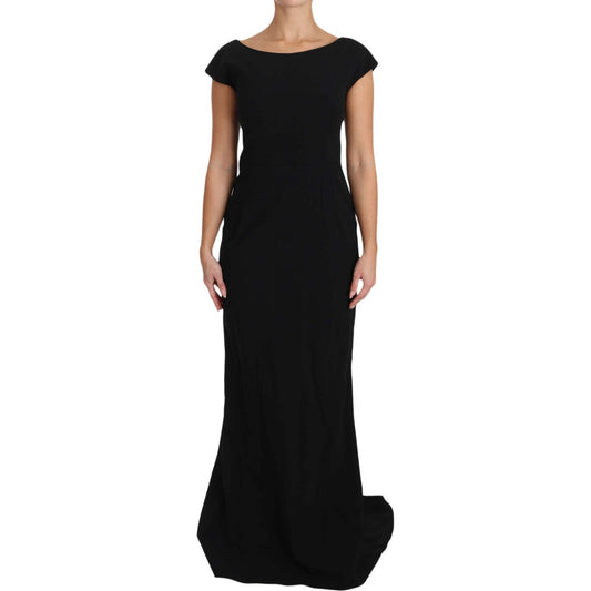 Elegant Black Maxi Sheath Dress